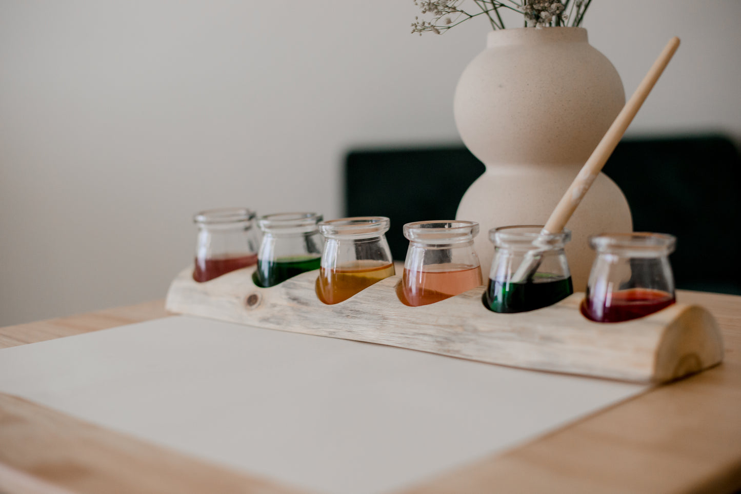 Qtoys - Wooden Paint Pot Holder