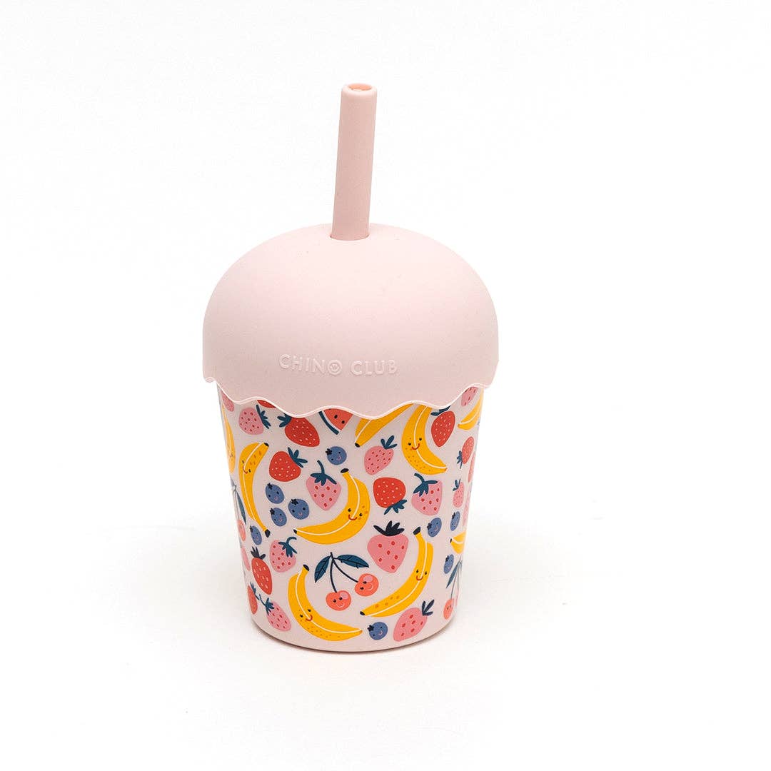 Fruits Pink Mini Smoothie Cup & Straw