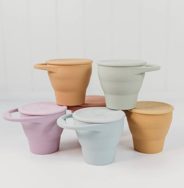 Silicone Snack Cup With Lid - Caramel