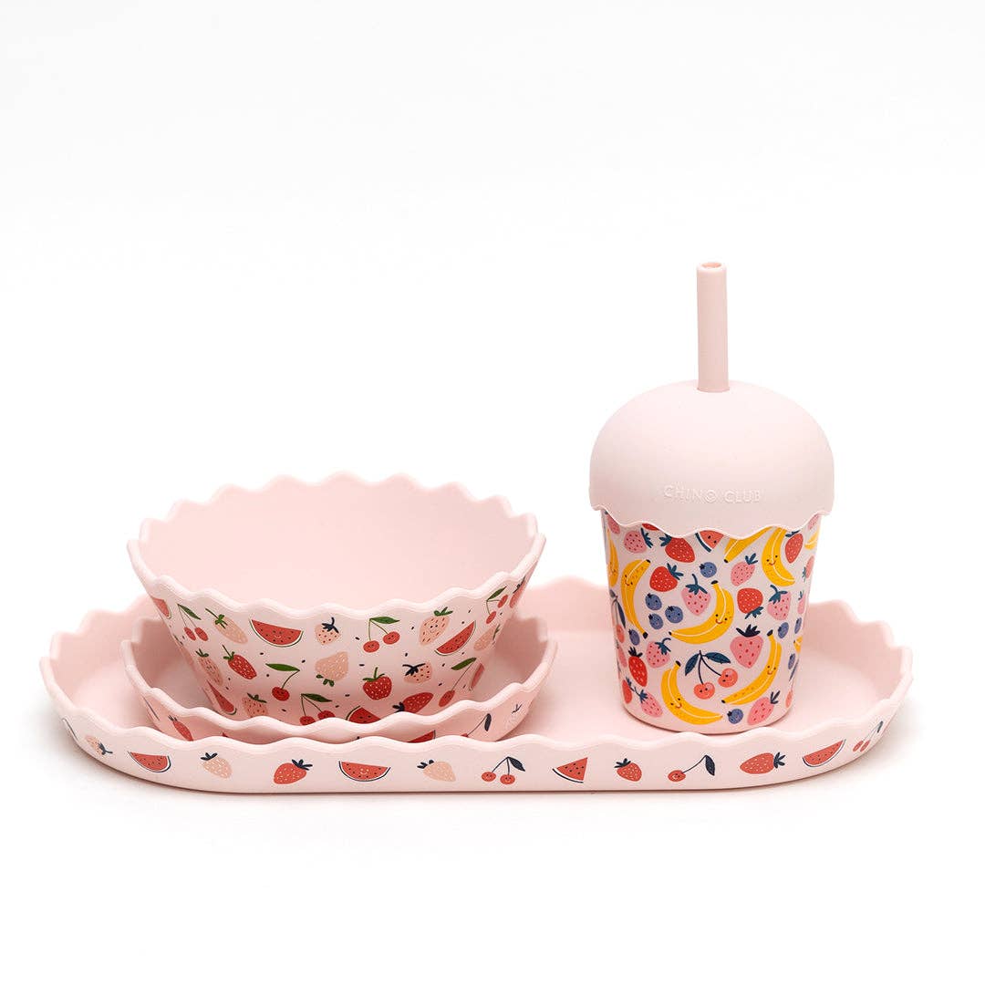 Fruits Pink Mini Smoothie Cup & Straw