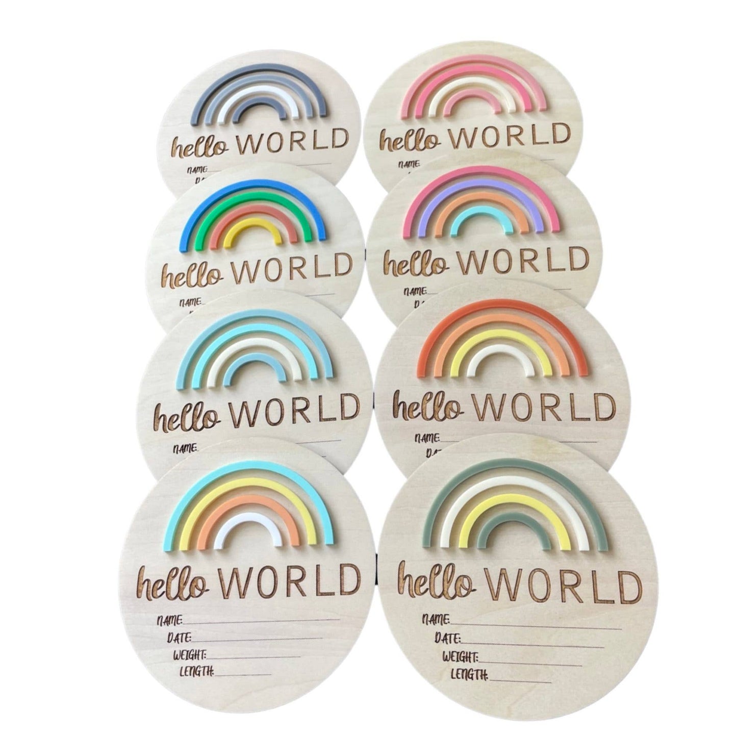 Hello World Rainbow Greys