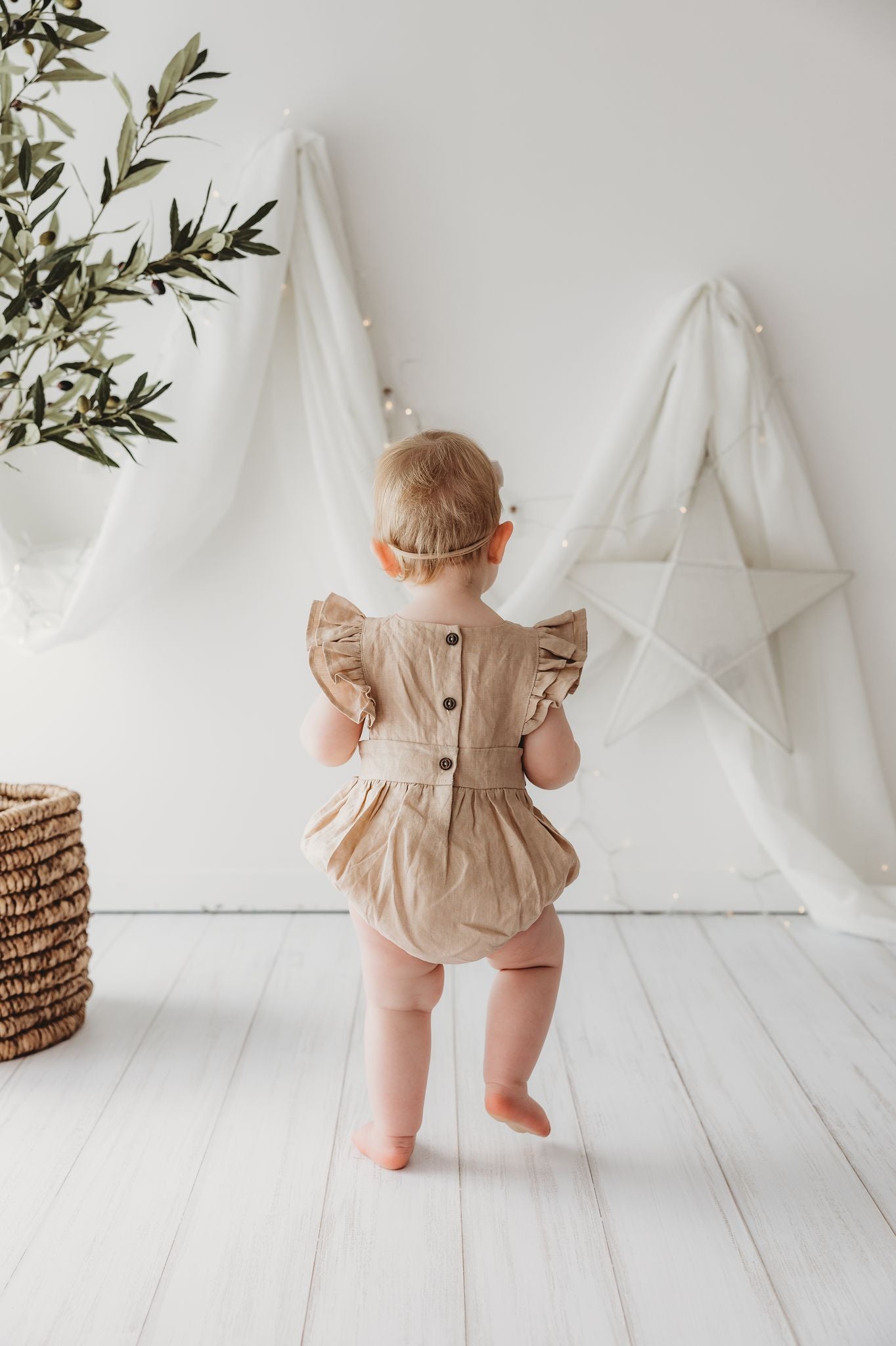 Child Of Mine Embroidered Oak Romper - Cosy Fireplace - preorder