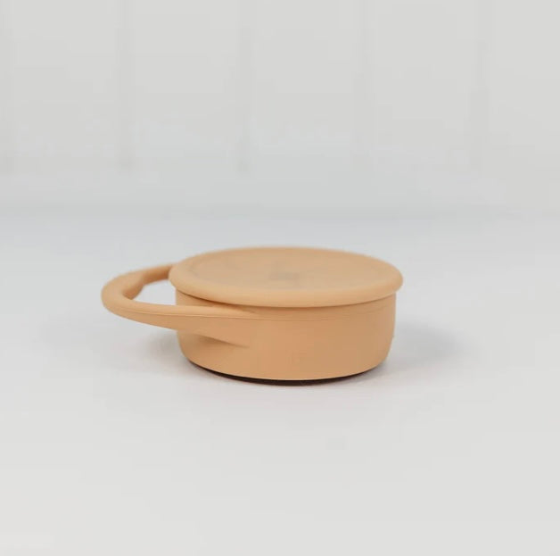Silicone Snack Cup With Lid - Caramel
