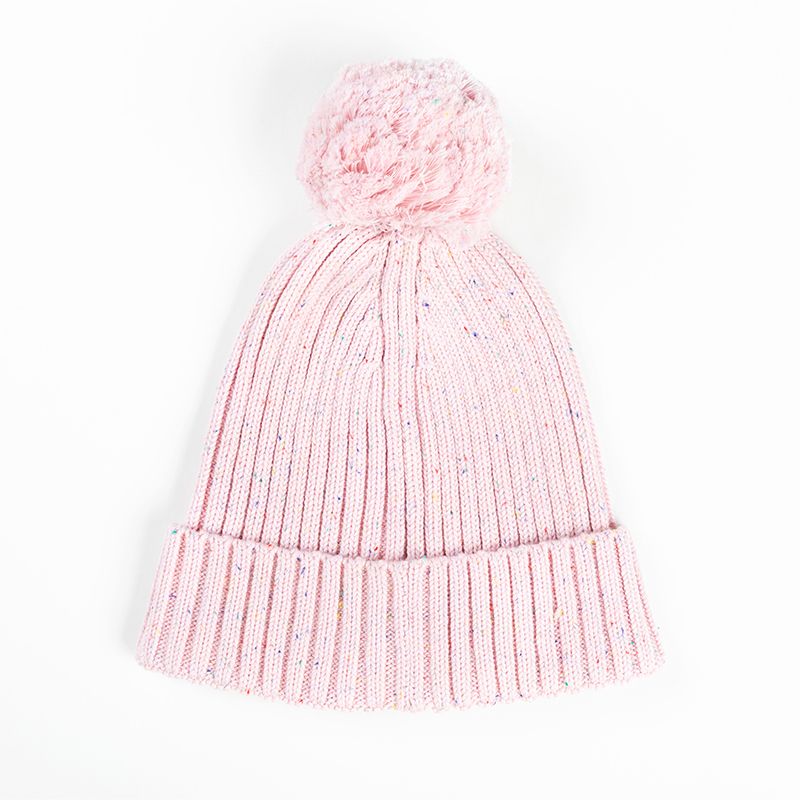 Ponchik Babies + Kids - Pom Pom Ribbed Beanie - Love Speckle Knit