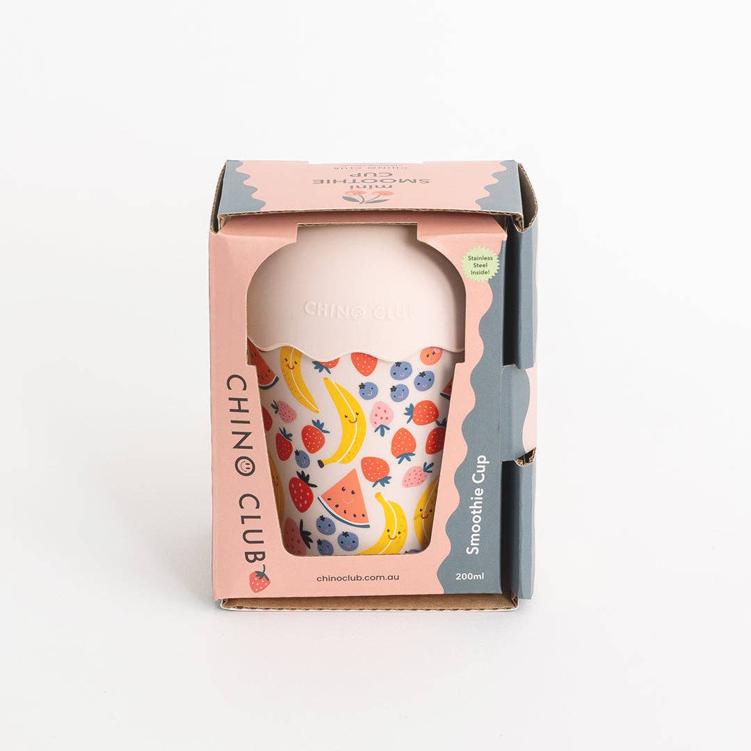 Fruits Pink Mini Smoothie Cup & Straw