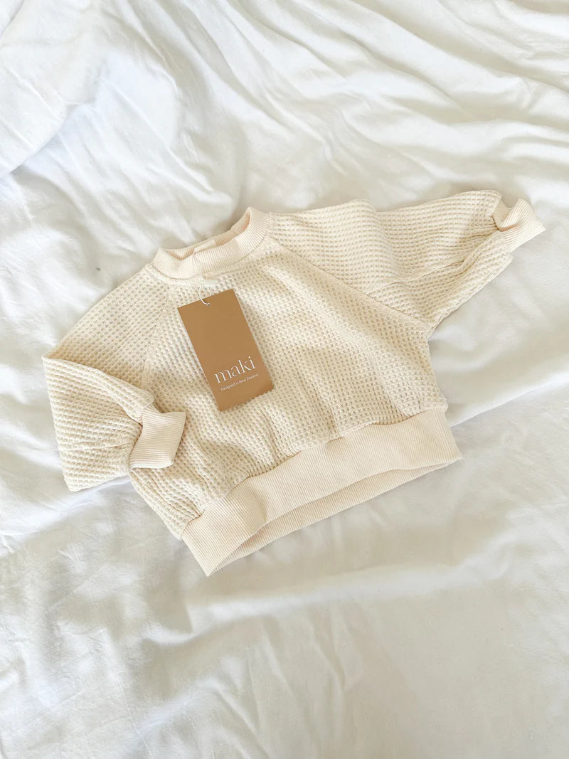 Maki The Label -Waffle Pullover Cream