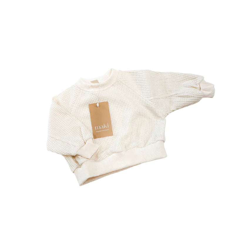 Maki The Label -Waffle Pullover Cream