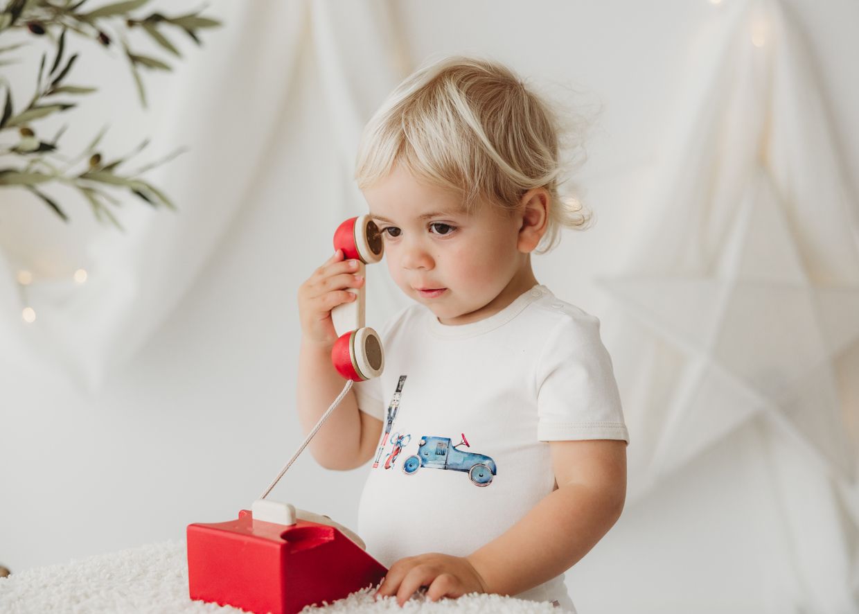 Child Of Mine - Blue Vintage Toys Bodysuit - preorder