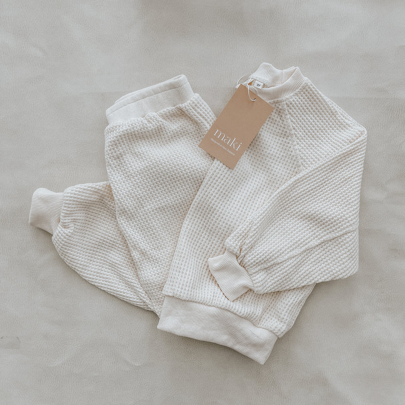 Maki The Label -Waffle Trackpants Cream