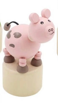 Wooden Farm Animal Press Toys
