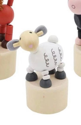 Wooden Farm Animal Press Toys