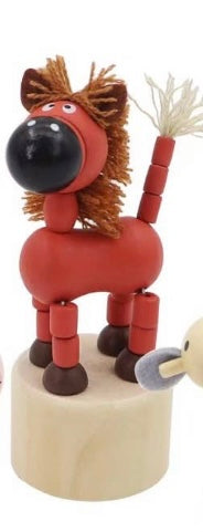 Wooden Farm Animal Press Toys
