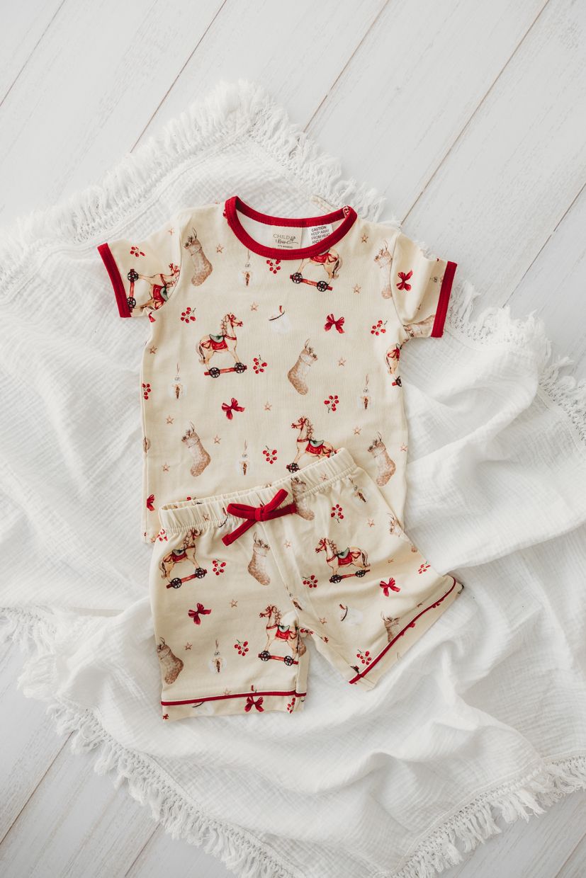 Child Of Mine - Bamboo Christmas Pyjamas - Vintage Rocking Horse