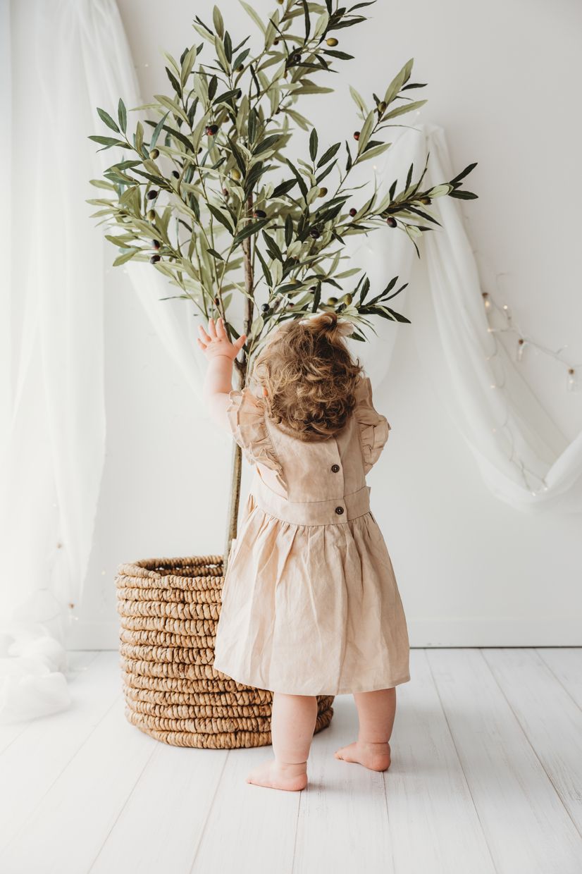 Child Of Mine - Embroidered Oak Dress - Cosy Fireplace - preorder
