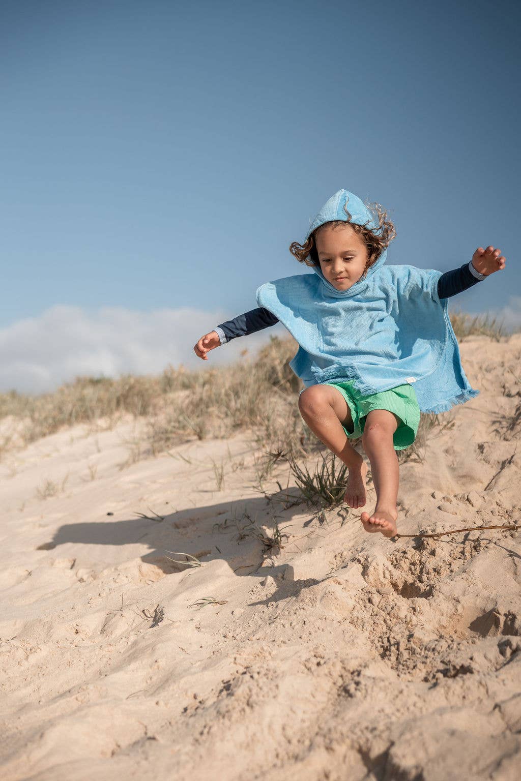 Ningaloo hooded kids beach towel - 100% cotton: 70cm (5-7 years)