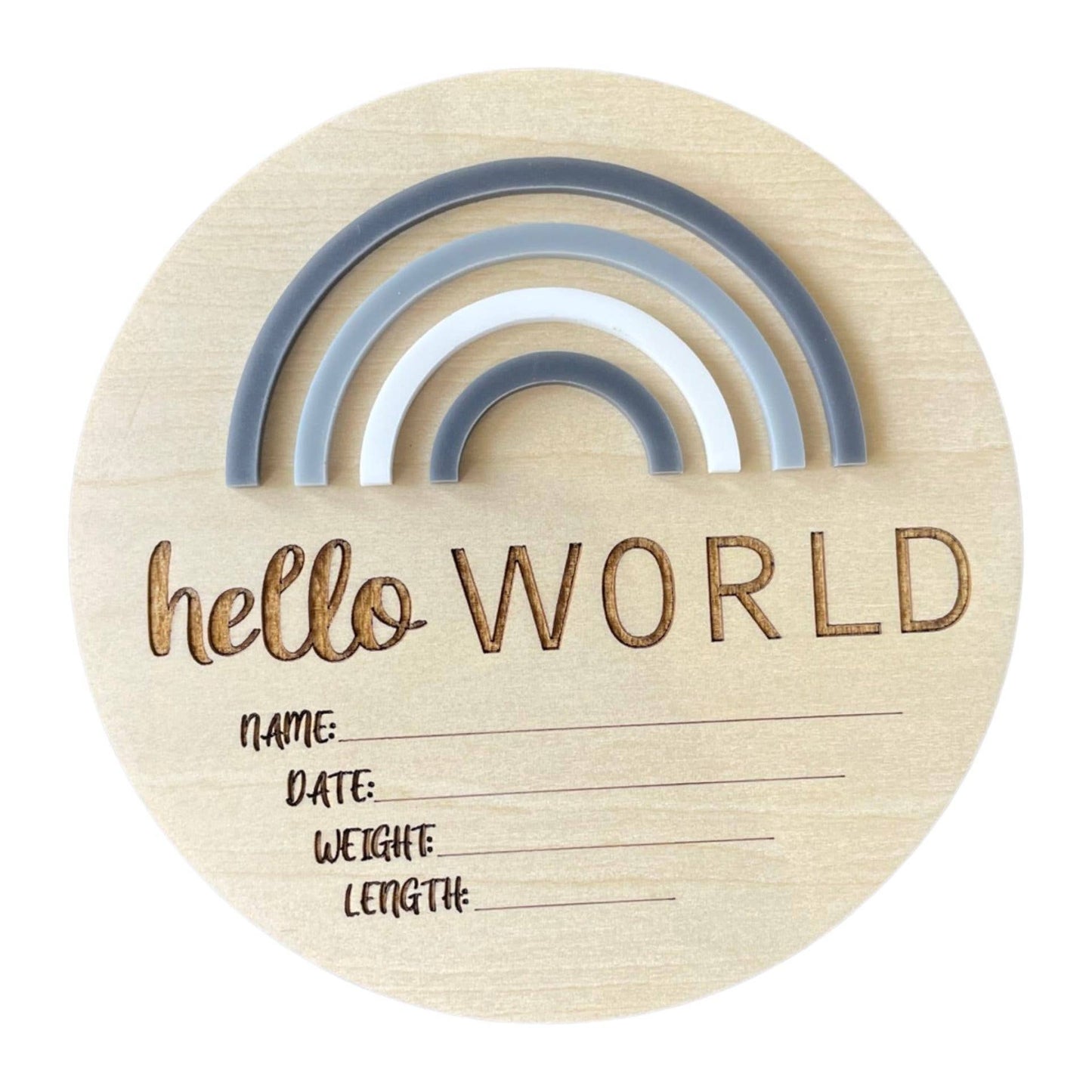 Hello World Rainbow Greys