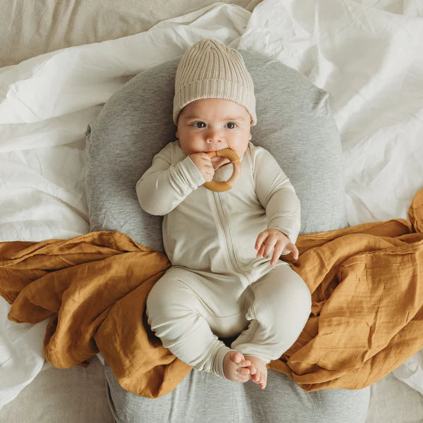 Halo & Horns Bamboo Fitted Bassinet Sheet - Merle Grey