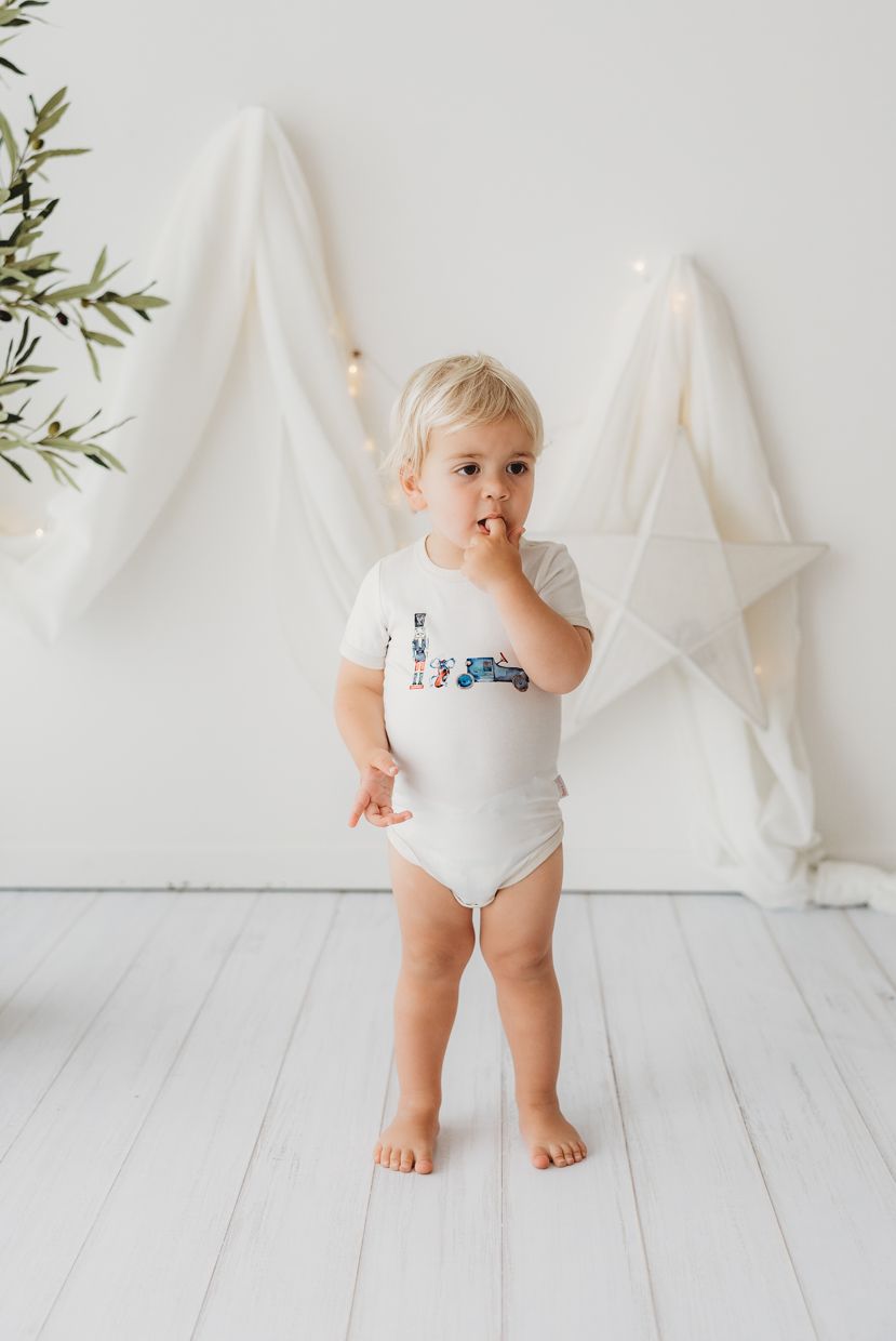 Child Of Mine - Blue Vintage Toys Bodysuit - preorder