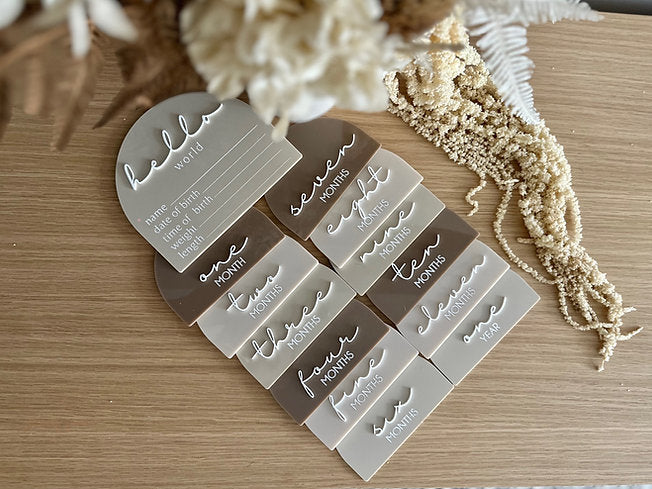 Neutral Beige/Brown Milestone Arch