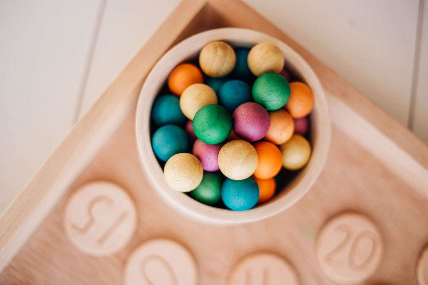 Qtoys - Coloured Wooden Balls - 50 pk