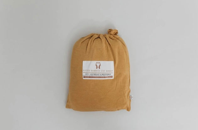 Halo&Horns - Bamboo Fitted Cot Sheet - Honey