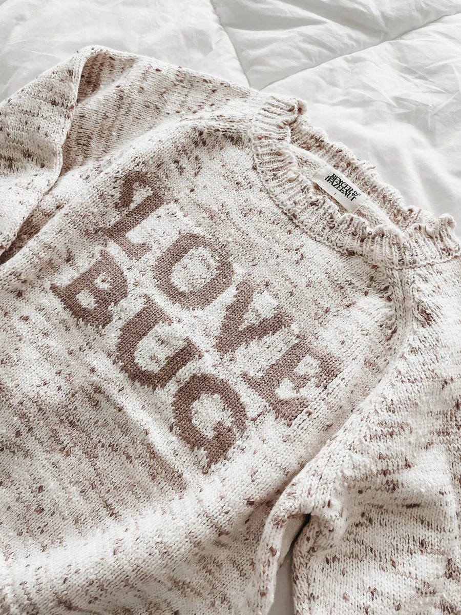 Love Bug Knit Jumper Lilac Fleck
