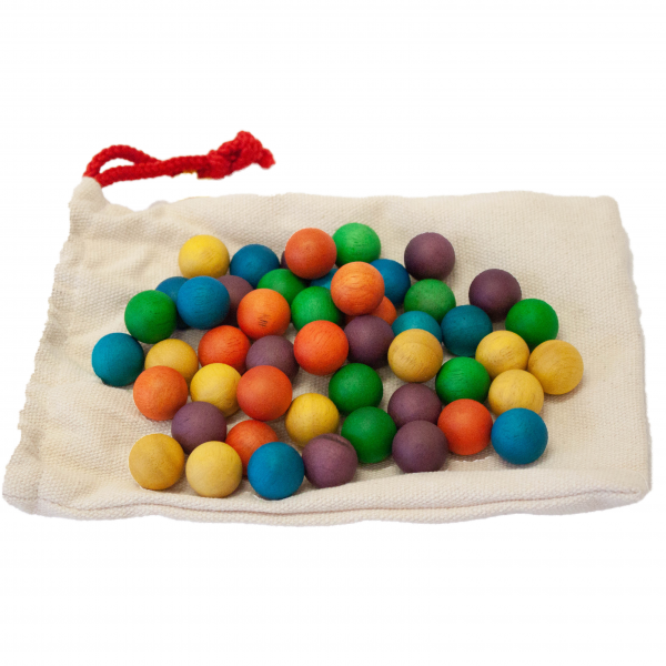 Qtoys - Coloured Wooden Balls - 50 pk