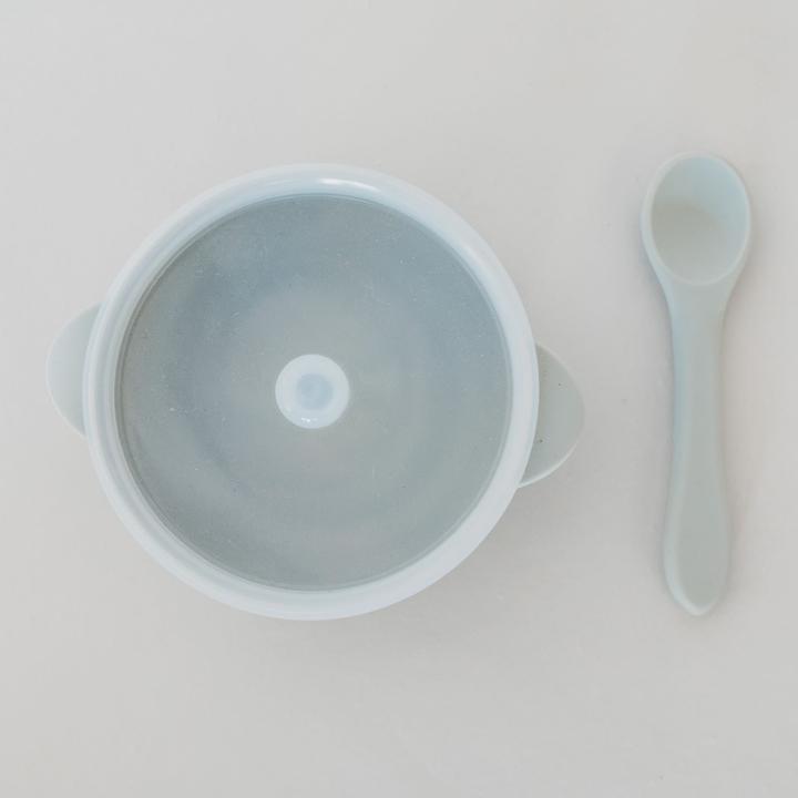 Silicone Divided Suction Plate With Spoon - Storm