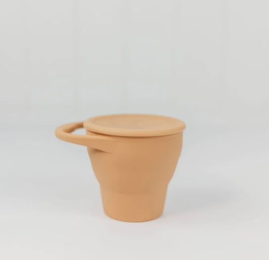Silicone Snack Cup With Lid - Caramel