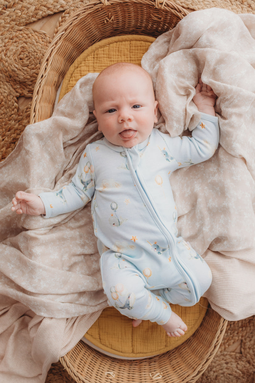 Child Of Mine - Organic Zipsuit "Whimsical Whales"