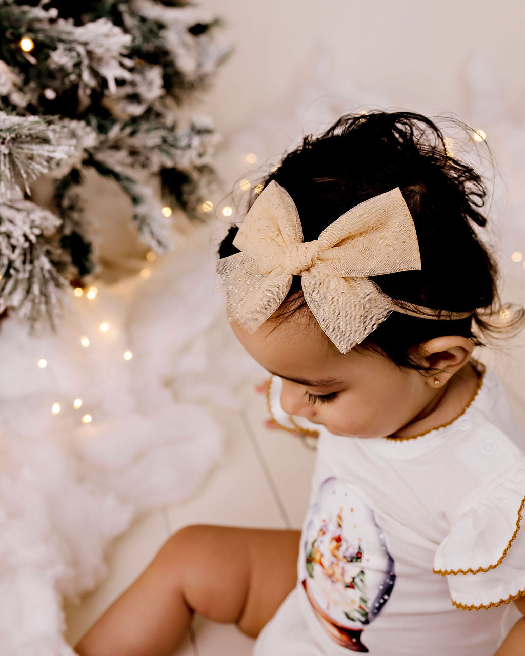 Sparkly Gold Tulle Bow (Copy)