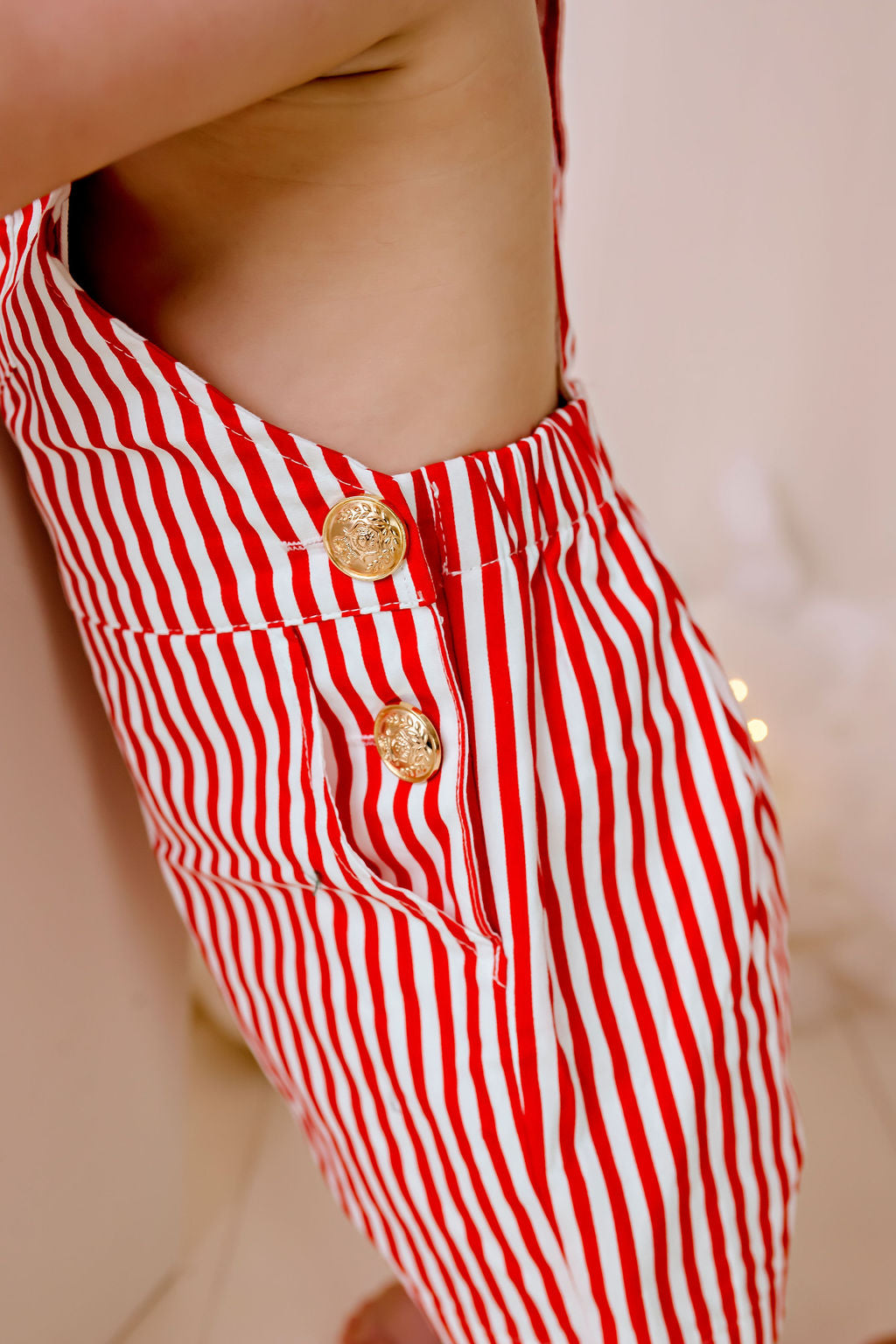 Striped Overalls - Candycane