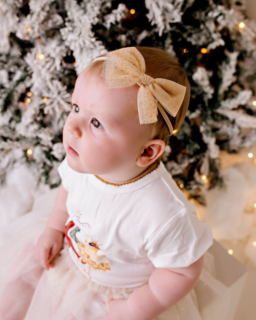 Sparkly Gold Tulle Bow (Copy)