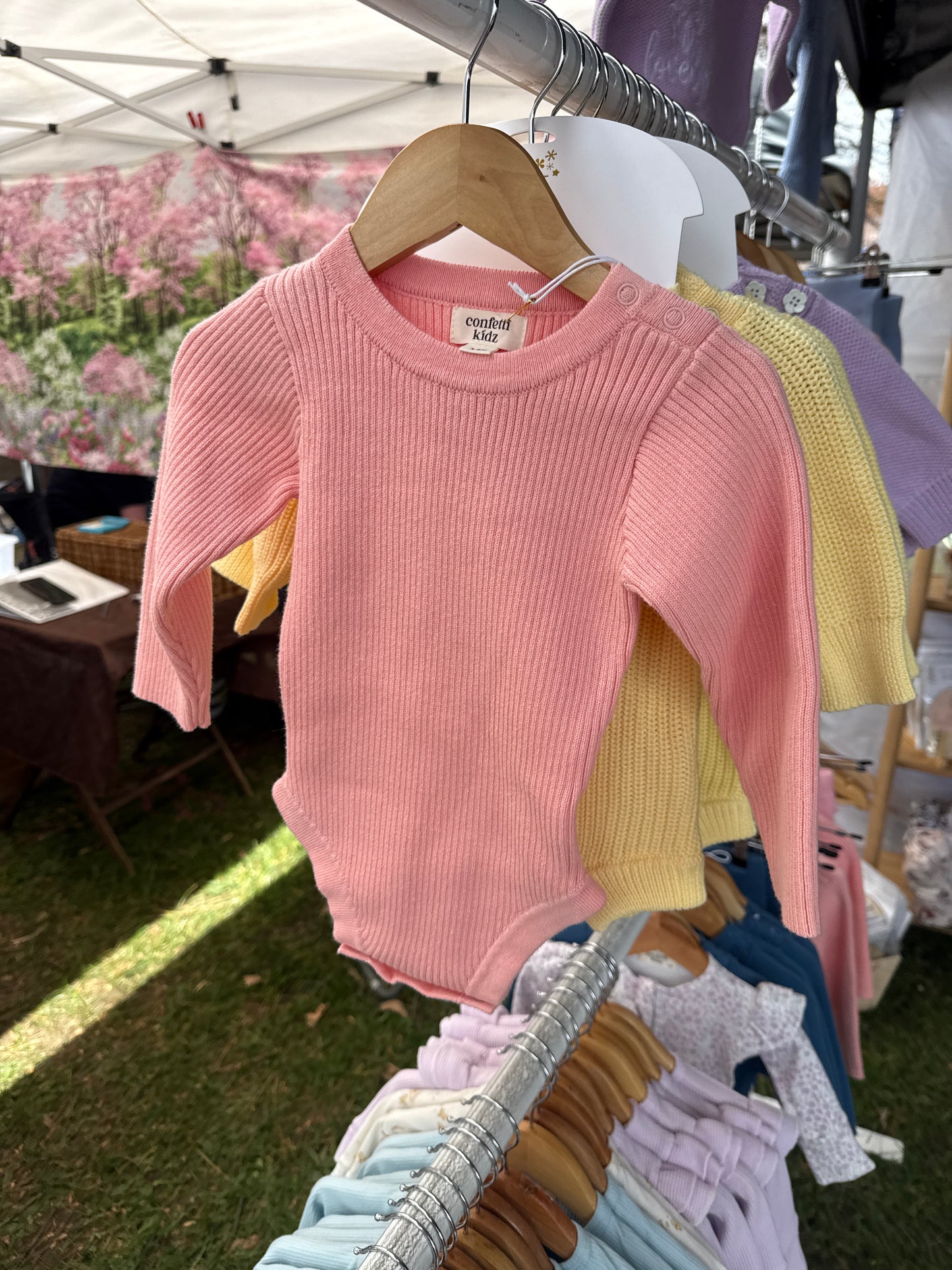 Confetti Kids Peach Ribbed Bodysuit