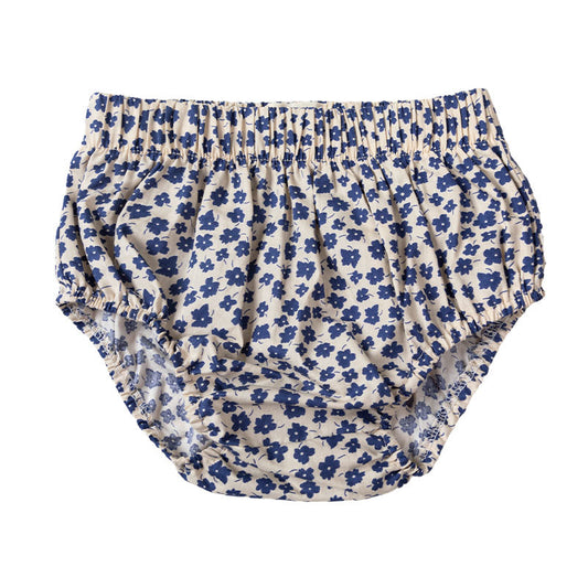 Floral Elastic Waist Cotton Bloomers Nappy Cover - Bluebell