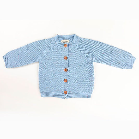 Ponchik Babies + Kids - Cotton Knitted Cardigan - Mist Knit