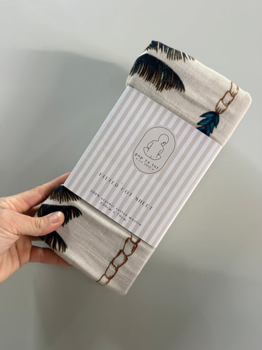 Pop Ya Tot Palm Tree Cot Sheet