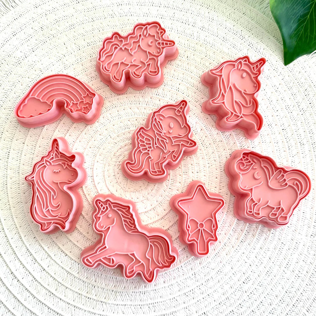 Wild Dough Cutters & Stamp Set - Unicorns
