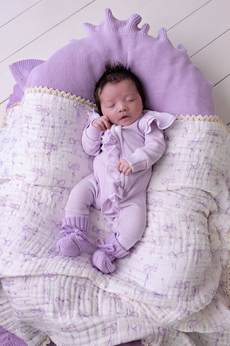 Lilac Waffle Zipsuit