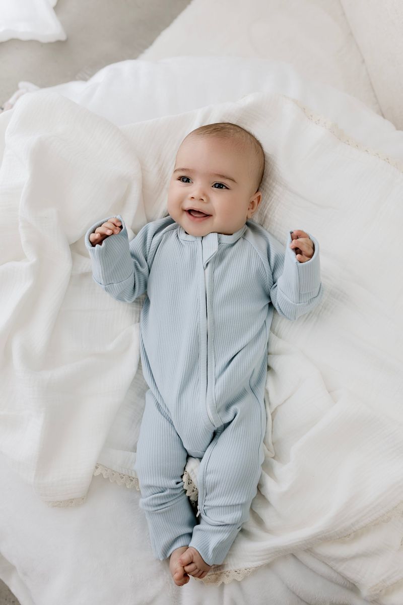 Baby Blue Ribb Zipsuit