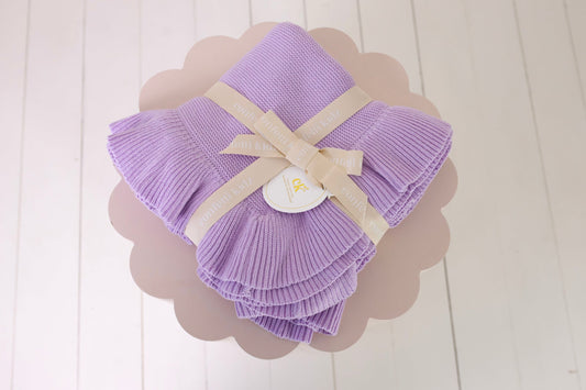 Frilly Knit Blanket Lilac