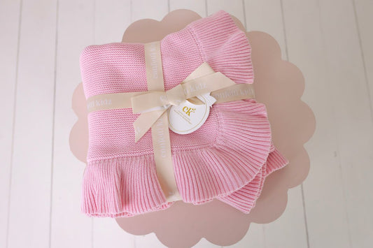 Frilly Knot Blanket Cotton Candy