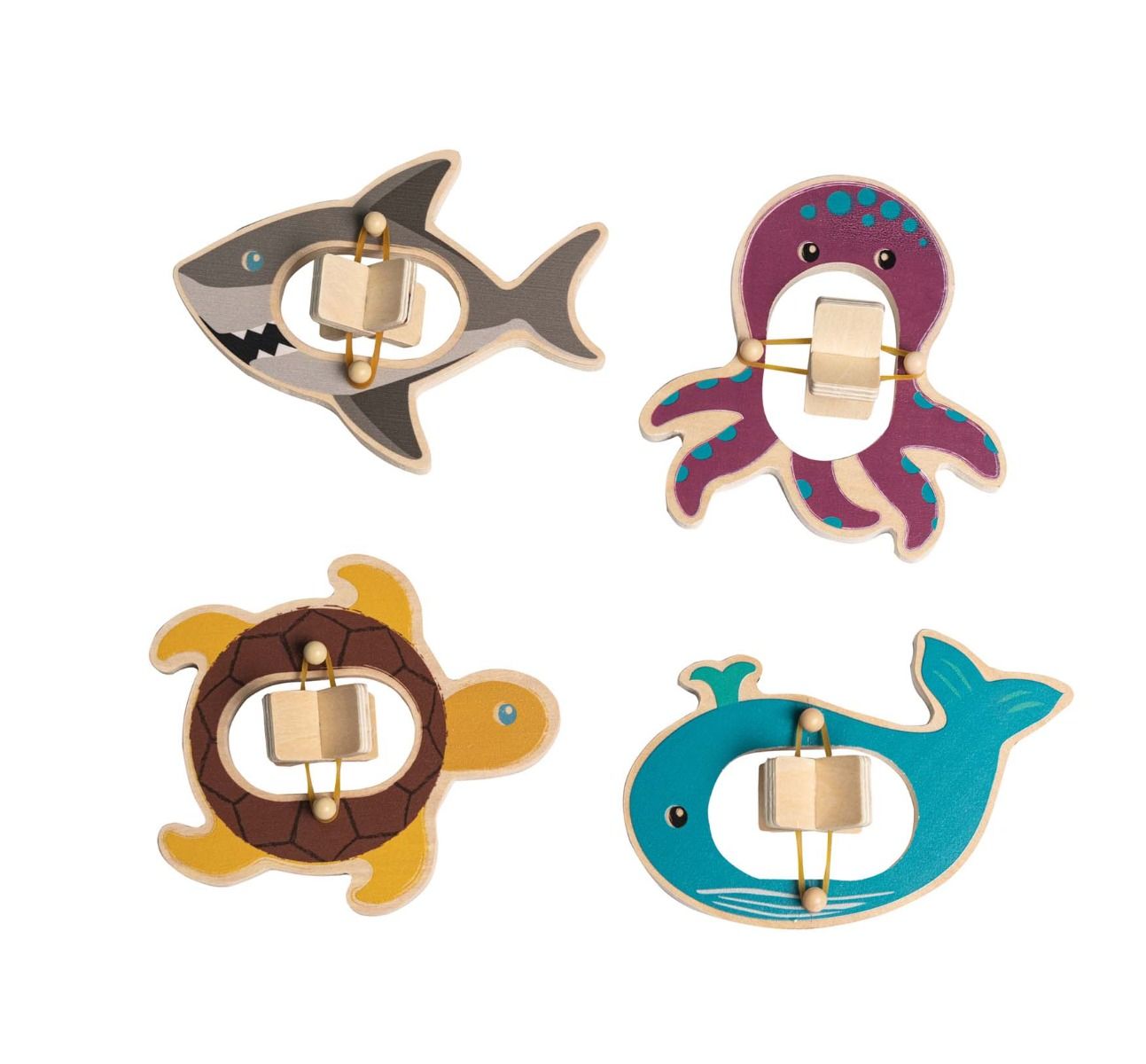 Wooden Elastic Band Boat