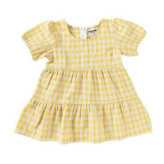Ponchik Kids Cotton Puff Sleeve Dress - Sunshine