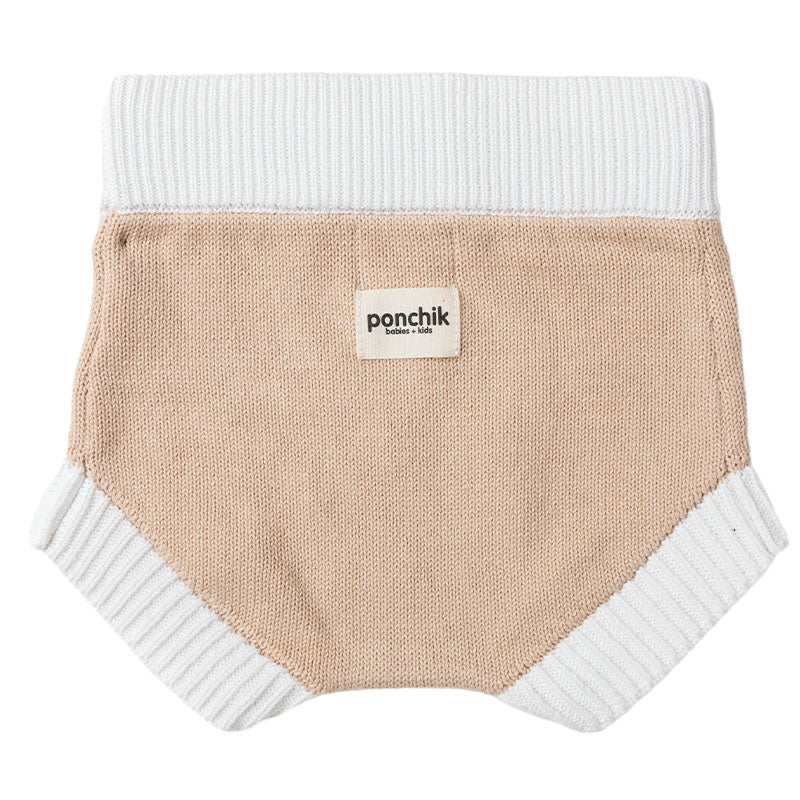 Knit Bloomer Shorties with Contrast Rib - Wheat + White Trim PREORDER