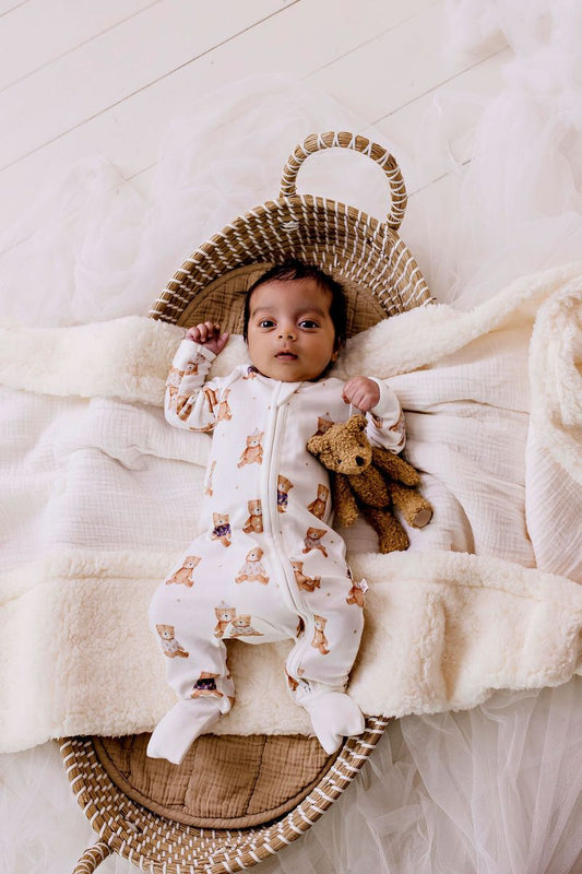 Confetti Kidz Bamboo Zipsuit Mr Ted