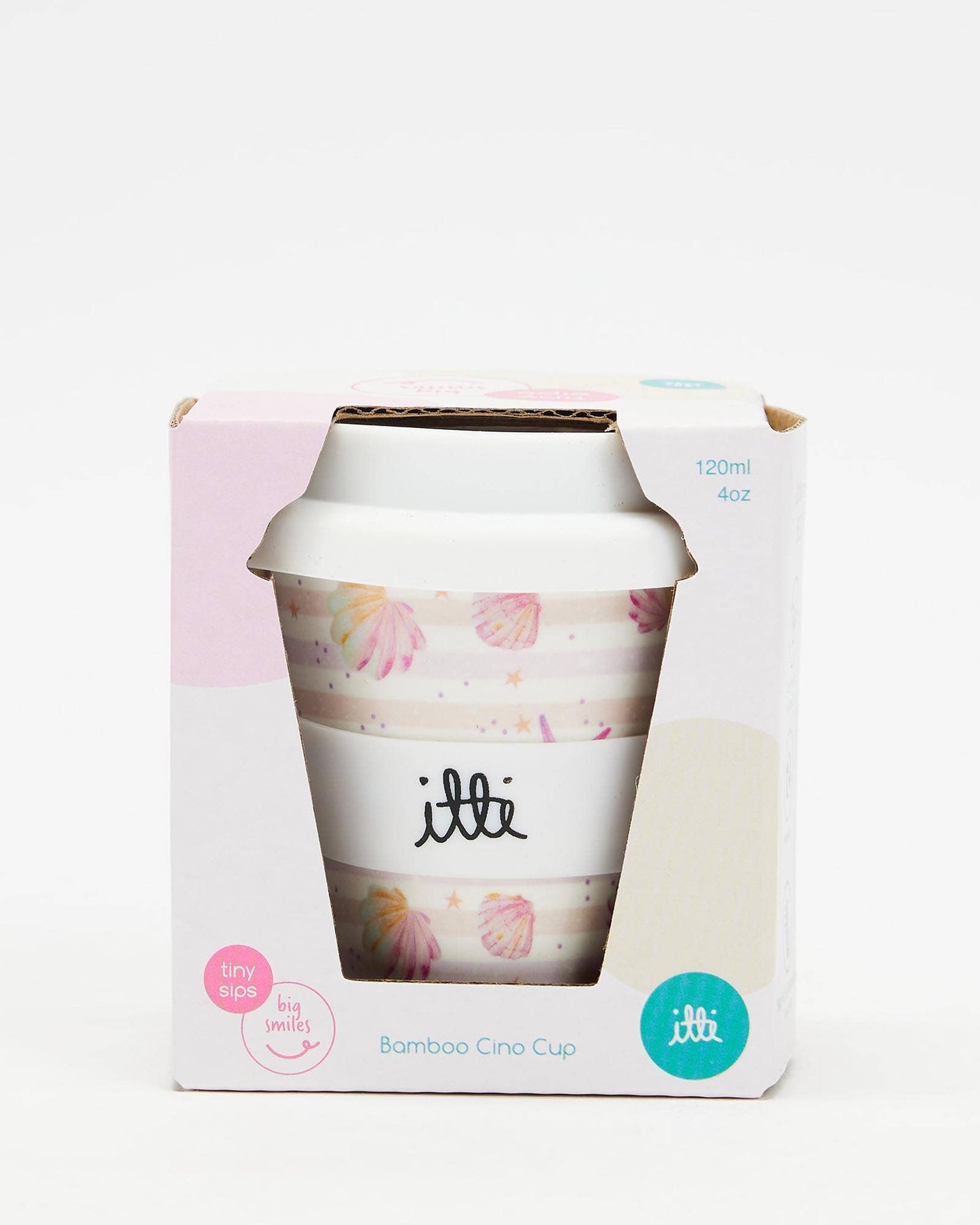 Itti Bamboo Baby Cino Cup + 2 Straws - Seashells PREORDER