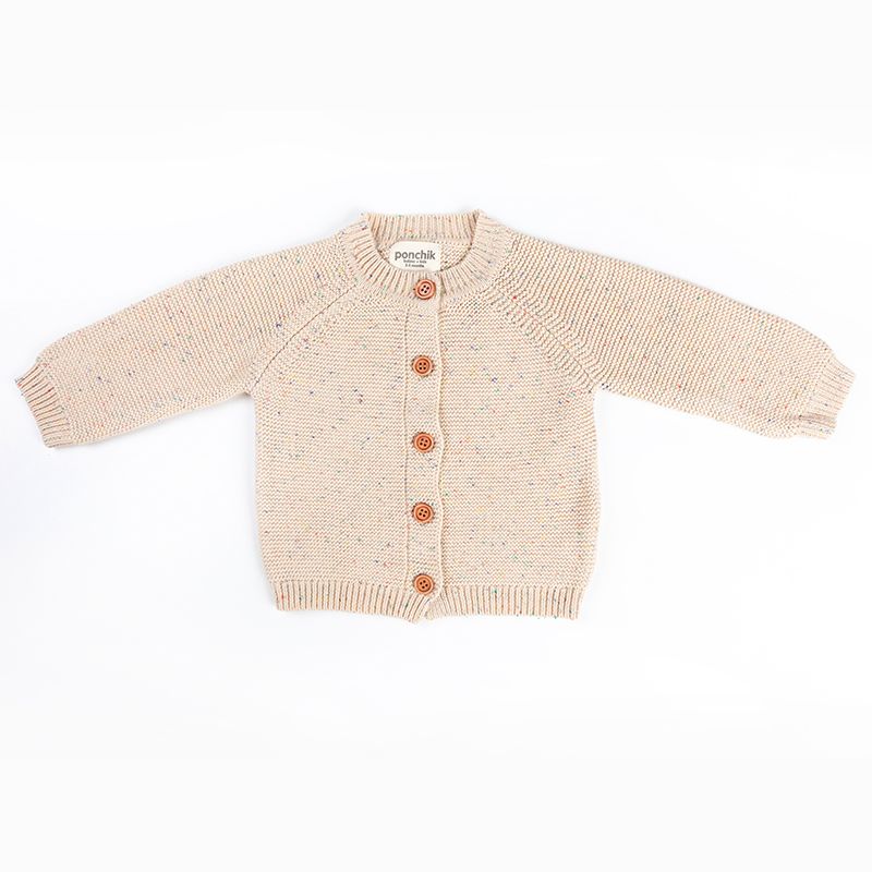 Ponchik Babies + Kids - Cotton Knitted Cardigan - Carmel Knit