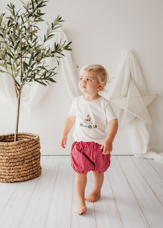 Child Of Mine - Linen Bloomers Red Stripe