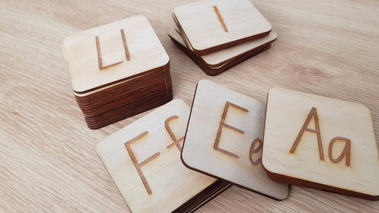 Engraved Letters and Numbers Tile Set